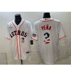 Men Houston Astros  3 Jeremy Pena White USA 250 Fourth of July Home Stitched Baseball Jersey