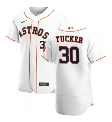 Men Houston Astros 30 Kyle Tucker Men Nike White Home 2020 Flex Base Player MLB Jersey