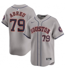 Men Houston Astros 79 Jose Abreu Grey 2024 Away Limited Stitched Baseball Jersey