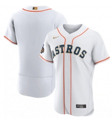 Men Houston Astros Blank White 2023 Gold Collection With World Serise Champions Patch Stitched Baseball Jersey