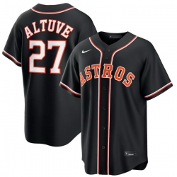 Men Houston Astros Jose Altuve #27 Nike Fashion Black Out Jersey