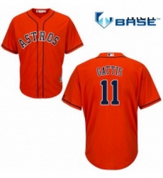 Mens Majestic Houston Astros 11 Evan Gattis Replica Orange Alternate Cool Base MLB Jersey