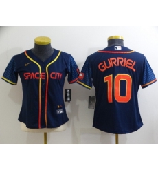 Women Houston Astros 10 Yuli Gurriel 2022 Navy City Connect Stitched Jersey