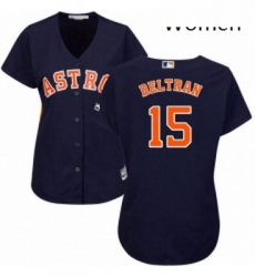 Womens Majestic Houston Astros 15 Carlos Beltran Authentic Navy Blue Alternate Cool Base MLB Jersey