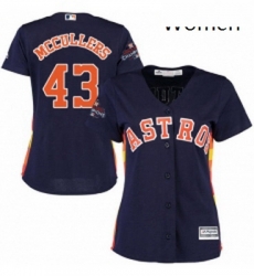 Womens Majestic Houston Astros 43 Lance McCullers Authentic Navy Blue Alternate 2017 World Series Champions Cool Base MLB Jersey