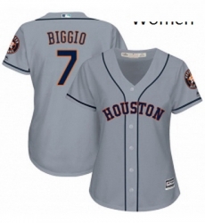 Womens Majestic Houston Astros 7 Craig Biggio Replica Grey Road Cool Base MLB Jersey