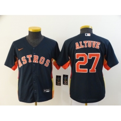 Youth Astros 27 Jose Altuve Navy Youth 2020 Nike Cool Base Jersey