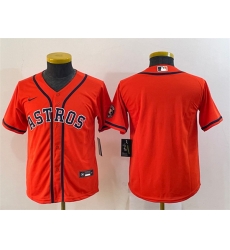 Youth Houston Astros Blank Orange With Patch Cool Base Stitched Jersey