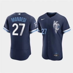 Men Kansas City Royals 27 Adalberto Mondesi 2022 Navy City Connect Flex Base Stitched MLB jersey