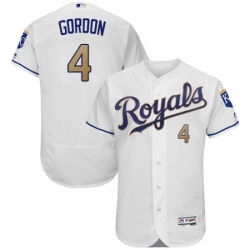 Mens Majestic Kansas City Royals 4 Alex Gordon White Home Flex Base Authentic MLB Jersey Mens Majestic Kansas City Royals 4 Alex Gordon White Home Flex Base Authentic MLB Jersey