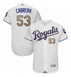 Mens Majestic Kansas City Royals 53 Melky Cabrera White Flexbase Authentic Collection MLB Jersey