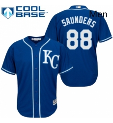 Mens Majestic Kansas City Royals 88 Michael Saunders Replica Blue Alternate 2 Cool Base MLB Jersey 