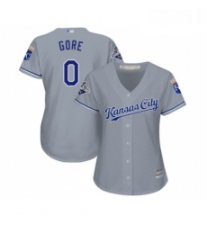 Womens Kansas City Royals 0 Terrance Gore Replica Grey Road Cool Base Baseball Jersey 