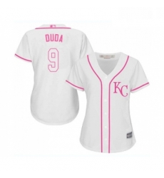 Womens Kansas City Royals 9 Lucas Duda Replica White Fashion Cool Base Baseball Jersey 