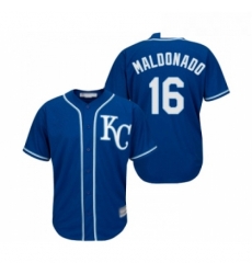 Youth Kansas City Royals 16 Martin Maldonado Replica Blue Alternate 2 Cool Base Baseball Jersey 