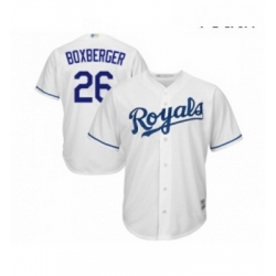 Youth Kansas City Royals 26 Brad Boxberger Replica White Home Cool Base Baseball Jersey 