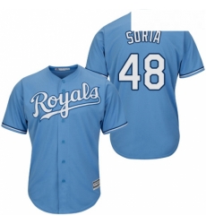 Youth Majestic Kansas City Royals 48 Joakim Soria Replica Light Blue Alternate 1 Cool Base MLB Jersey