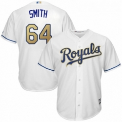 Youth Majestic Kansas City Royals 64 Burch Smith Replica White Home Cool Base MLB Jersey 