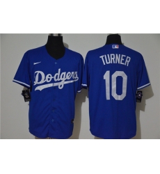 Dodgers 10 Justin Turner Royal 2020 Nike Cool Base Jersey