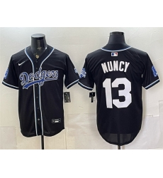 Men Los Angeles Dodgers  13 Max Muncy B2B Champs 2026 Black Out Style Vapor Limited Stitched Baseball Jersey