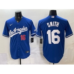 Men Los Angeles Dodgers  16 Will Smith Royal Alternate Stadium Stitched Baseball Jersey