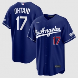 Men Los Angeles Dodgers 17 Shohei Ohtani Nike Deep Royal Alternate 2 Stadium Jerseys