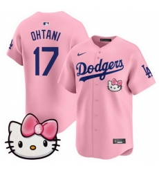Men Los Angeles Dodgers 17  Shohei Ohtani Pink 2025 Hello Kitty Vapor Limited Stitched Baseball Jersey