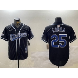 Men Los Angeles Dodgers 25 Tommy Edman Black 2024 World Series Champions Limited Stitched Baseball Jersey