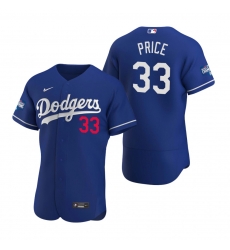 Men Los Angeles Dodgers 33 David Price Royal 2020 World Series Champions Flex Base Jersey