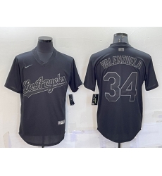 Men Los Angeles Dodgers 34 Fernando Valenzuela Black Stitched Baseball Jersey