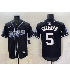 Men Los Angeles Dodgers  5 Freddie Freeman B2B Champs 2026 Black Out Style Vapor Limited Stitched Baseball Jersey