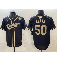 Men Los Angeles Dodgers  50 Mookie Betts Black Military Appreciation Game Day Stitched Baseball Jersey 376