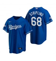 Men Los Angeles Dodgers 68 Ross Stripling Royal 2020 World Series Champions Replica Jersey