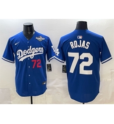 Men Los Angeles Dodgers 72 Miguel Rojas Royal 2025 World Series Patch Limited Stitched Baseball Jersey