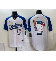 Men Los Angeles Dodgers Hello Kitty White Royal Vapor Limited Stitched Baseball Jersey
