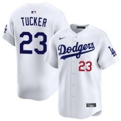 Men Los Angeles Dodgers Kyle Tucker #23 White Stitched Flex Base Baseball Jersey
