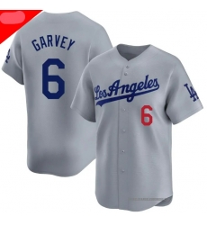 Men Los Angeles Dodgers Steve Garvey #6 Gray Flex Base Stitched White Jersey