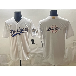 Men Los Angeles Dodgers Team Big Logo White 2026 Gold Collection Stadium Stitched Baseball Jersey 003