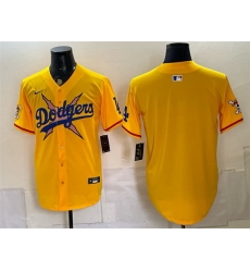 Men Los Angeles Dodgers x One Piece Blank Yellow Vapor Premier Limited Stitched Baseball Jersey