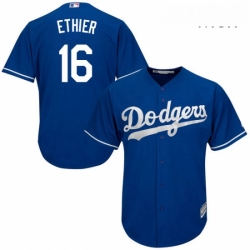 Mens Majestic Los Angeles Dodgers 16 Andre Ethier Authentic Royal Blue Alternate Cool Base MLB Jersey