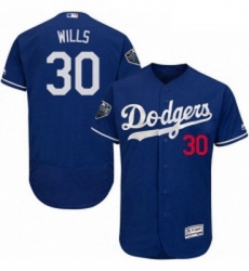 Mens Majestic Los Angeles Dodgers 30 Maury Wills Royal Blue Flexbase Authentic Collection 2018 World Series Jersey