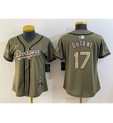 Women Los Angeles Dodgers  17 Shohei Ohtani Olive 2026 Military Appreciation Game Day