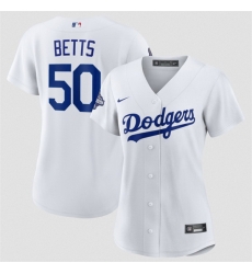 Women Los Angeles Dodgers 50 Mookie Betts White 2025 World Series Champions Home Cool Base Stitched Baseball Jersey s Women Los Angeles Dodgers 50 Mookie Betts White 2025 World Series Champions Home Cool Base Stitched Baseball Jersey s