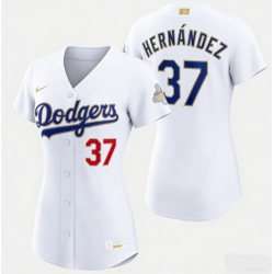 Women Los Angeles Dodgers Teoscar Hernández Nike White 2026 Gold Collection Stadium Jersey