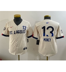 Youth Los Angeles Dodgers 13 Max Muncy Cream 2024 City Connect Limited Stitched Baseball Jersey Youth Los Angeles Dodgers 13 Max Muncy Cream 2024 City Connect Limited Stitched Baseball Jersey