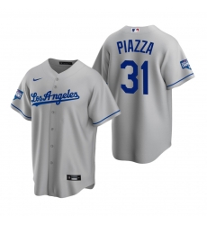 Youth Los Angeles Dodgers 31 Mike Piazza Gray 2020 World Series Champions Road Replica Jersey