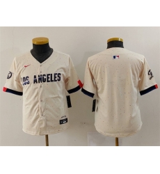 Youth Los Angeles Dodgers Blank Cream 2024 City Connect Limited Stitched Baseball Jersey