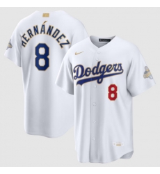 Youth Los Angeles Dodgers Enrique Hernández Nike White 2026 Gold Collection Stadium Jersey