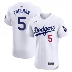 Youth Los Angeles Dodgers Freddie Freeman #5 White Flex Base 2024 Home Stitched Jersey