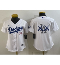 Youth Los Angeles Dodgers Team Big Logo White Vapor Premier Limited Stitched Baseball Jersey